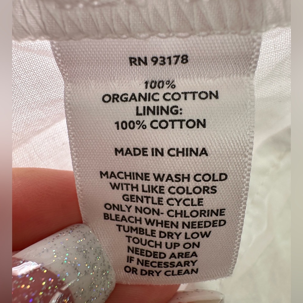 Magaschoni Organic Cotton White Maxi Dress Boho Lace Cross Back Cottagecore 2 - Picture 11 of 11